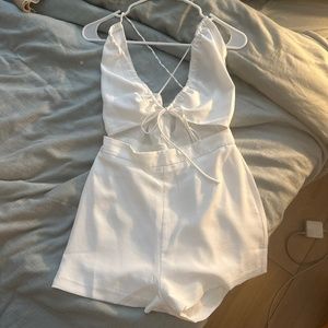 Superdown white jumpsuit